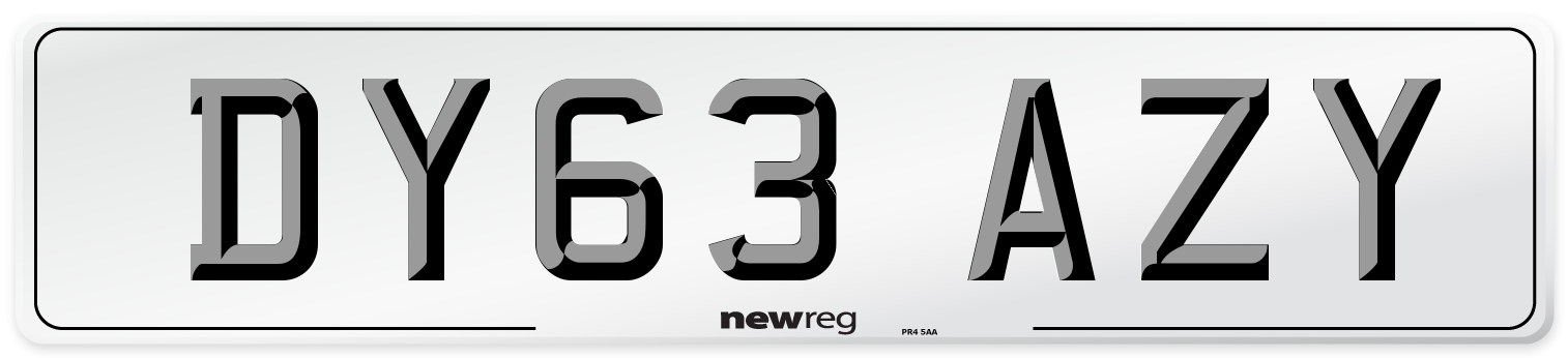 DY63 AZY Number Plate from New Reg